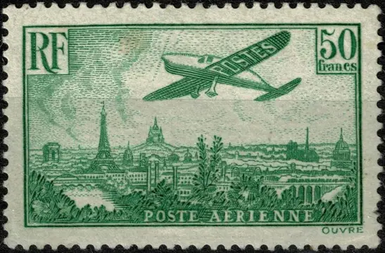 Frankrijk 1936 - Avion survolant Paris 50fr - Maury 14
