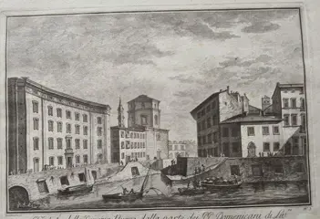 Italië, Toscana, Livorno; Bartolomeo Nerici - Veduta della Venezia Nuova dalla parte dei PP Domenicani di Livorno - 1781-1800
