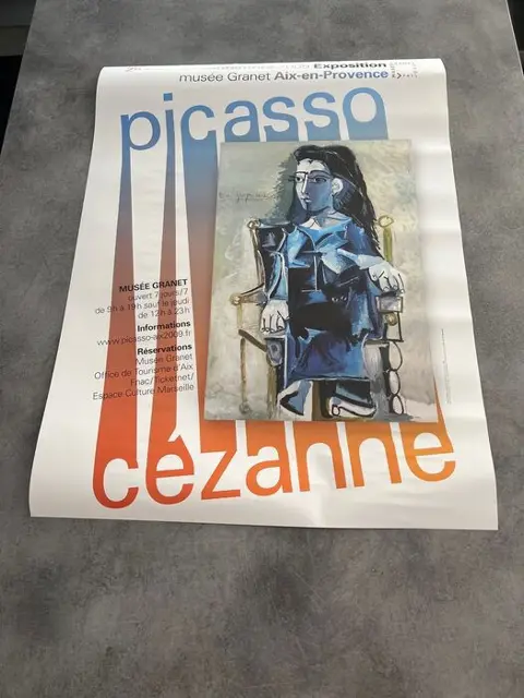 Pablo Picasso - Affiche (rare) - Jacqueline assise dans un