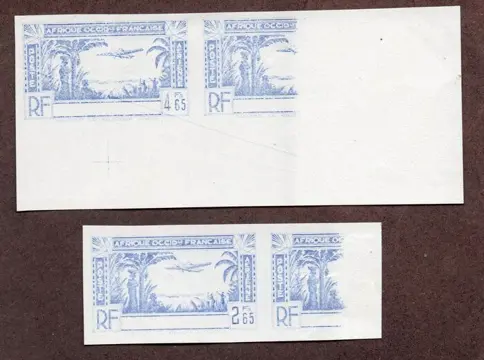 Senegal - Airmail type 1 ,2 colour tests ND without legend MNH deluxe, quote: €700
