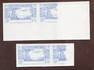 Senegal - Airmail type 1 ,2 colour tests ND without legend MNH deluxe, quote: €700