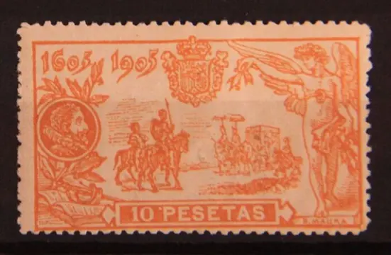 Spanje 1905 - Don Quixote. 10 pesetas orange - Edifil 266