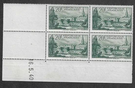 Frankrijk - Ader - block of 4 copies, dated corner - Saint-Malo - mint** - Yvert n°394