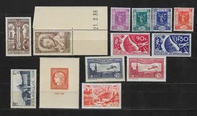 Frankrijk - Lovely lot of semi-modern stamps, mint** - Yvert n°302, 310, 322 à 327, 379, 841, poste aérienne n°5, 6 et 27