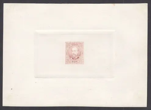 Nederland 1869 - Koning Willem III, Delpierre proef op wit kartonpapier