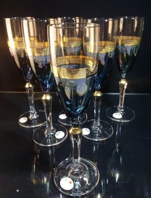 F.lli Fumo cristalleria - Champagne glazen (6) - .999 (24