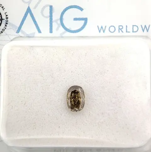Diamant - 0.25 ct - Ovaal - Fancy Deep Yellowish Brown - VS1