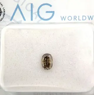 Diamant - 0.25 ct - Ovaal - Fancy Deep Yellowish Brown - VS1
