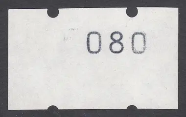 Nederland 1989 - Automaatstrook Klussendorf, Proef met waarde 80 cent en transportgaatjes - NVPH AU9