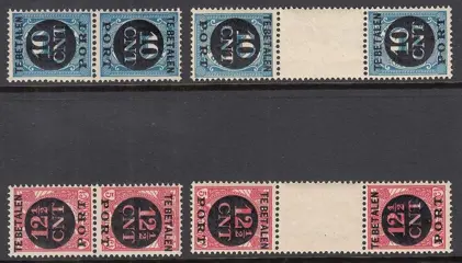 Nederland 1924 - Portzegels keerdrukken - NVPH P67a/68b