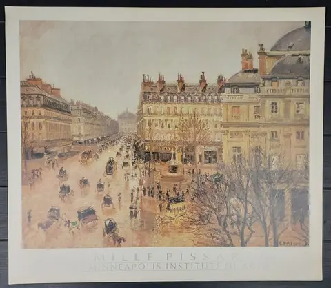 Camille Pisarro - Place du Theàtre Français Pluie - The
