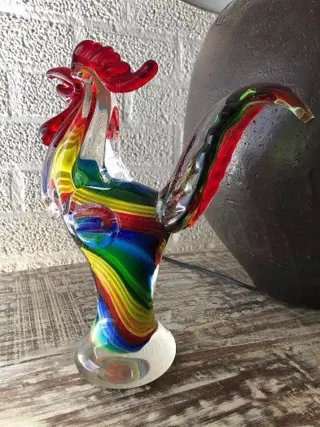 Haan van glas, kleuren-kado