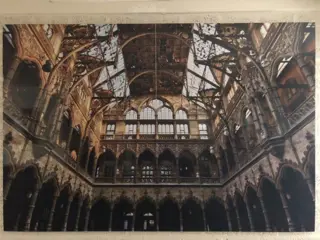 Schilderij op aluminium, oude beurs in antwerpen