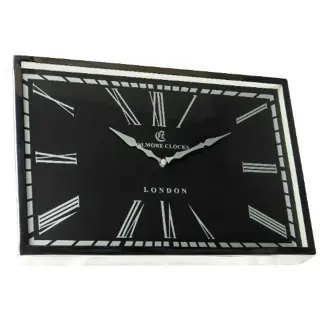 Zwarte wandklok rechthoekig