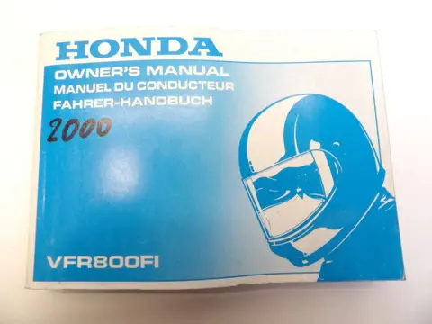 INSTRUCTIEBOEKJE Honda VFR 800 I 1998 - 2001