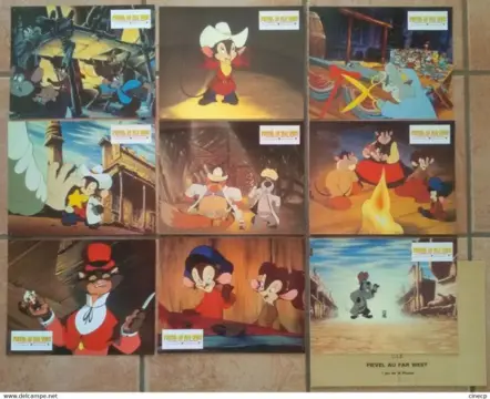 AN AMERICAN TAIL : Fievel goes west lobbycard set.