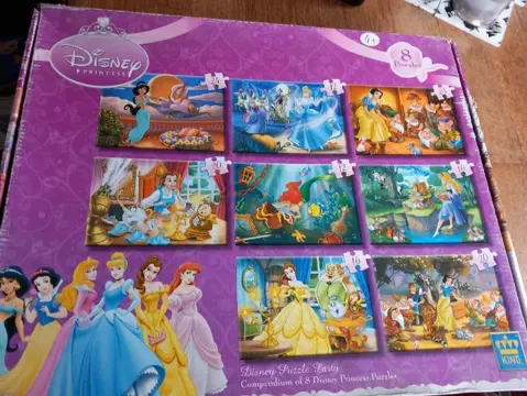 Kinderpuzzel, disney , prinsessen - 8 puzzels