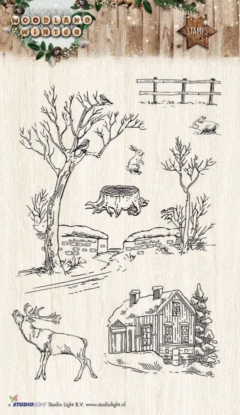 Woodland Winter - Transparante Stempel - A6 - StampWW192