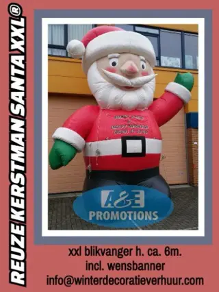 Verhuur opblaas kerstman 6m incl. wensbanner groningen