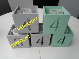 HOUTEN WAXINELICHTJES CIJFERS 4 Nieuw