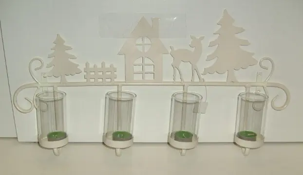 KANDELAAR WAND WAXINELICHTJE WINTER TAFEREEL METAAL Nieuw