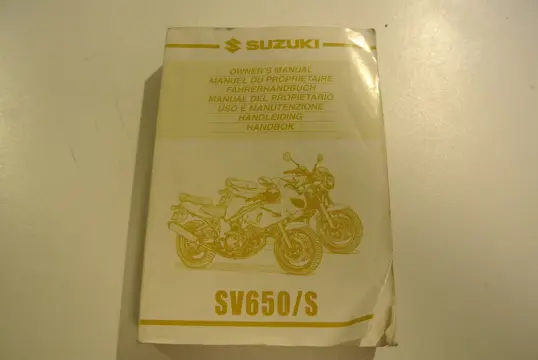 INSTRUCTIEBOEKJE Suzuki SV 650 1998 - 2002