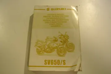 INSTRUCTIEBOEKJE Suzuki SV 650 1998 - 2002