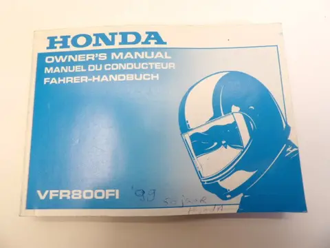 INSTRUCTIEBOEKJE Honda VFR 800 I 1998 - 2001