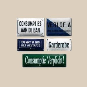 Emaille Horeca Tekstborden en Toiletborden