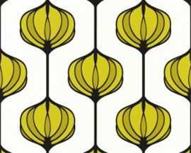 Retro geel trendy behang 41