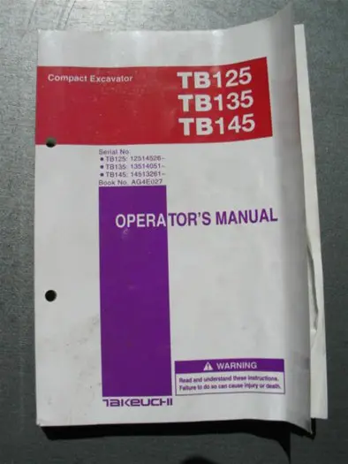 Manual Takeuchi TB 125 / 135 /145