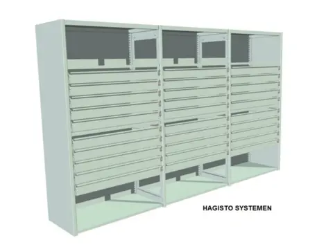 Magazijninrichting met ruimtebesparende systemen