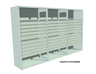 Magazijninrichting met ruimtebesparende systemen