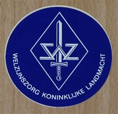 Sticker, Welzijnszorg, Koninklijke Landmacht, jaren'80.(2)