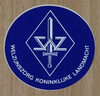 Sticker, Welzijnszorg, Koninklijke Landmacht, jaren'80.(2)