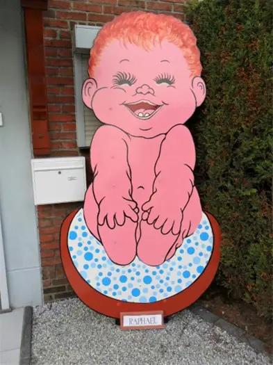 Geboortebord baby op beschuit hoogte 2,5 meter