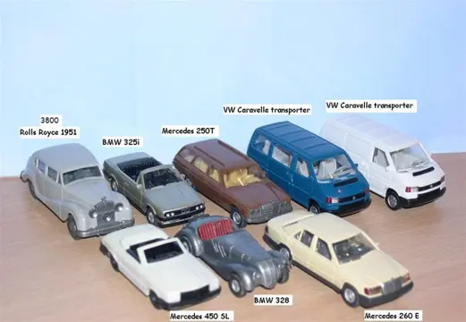 8 stuks oldtimers/ personenauto's Wiking