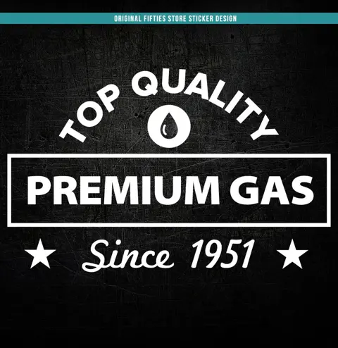 Sticker Top Qualilty Premium Gas : Wit