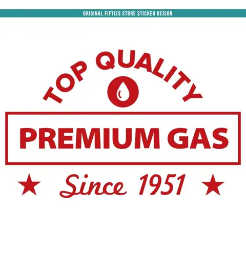 Sticker Top Qualilty Premium Gas : Rood