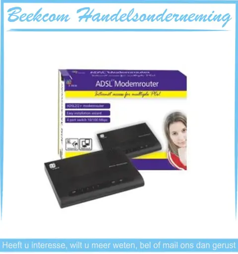 E-Tech ADSL2+Modem 4 Ports Annex A Beekcomhandelsonderneming