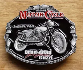 Motor cylce buckle / gesp " Dron-dearl Guzzi "