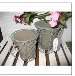 TERRA COTTA POT MET GAAS hoog 14,5 CM 3 stuks Nieuw