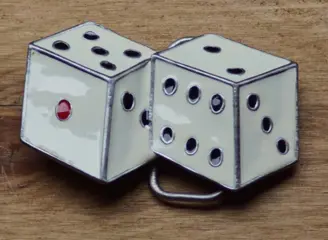 Belt buckle / Riem gesp " Dobbelstenen " Wit