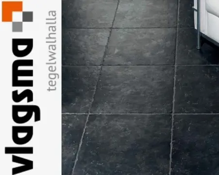 Zwarte Plavuis Naxos 50x50 Semi Getrommelde Vloertegel