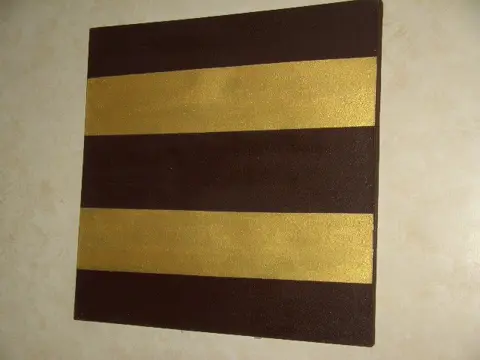 SCHILDERIJ ABSTRACT BRUIN/ GEEL-GOUD, 90x90 cm Nieuw