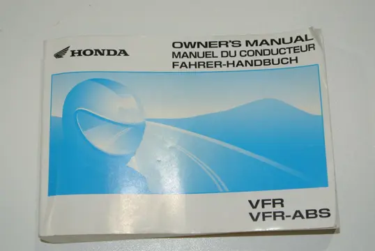 INSTRUCTIEBOEKJE Honda VFR 800 I 1998 - 2001