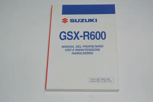INSTRUCTIEBOEKJE Suzuki GSX R 600 2004 - 2005