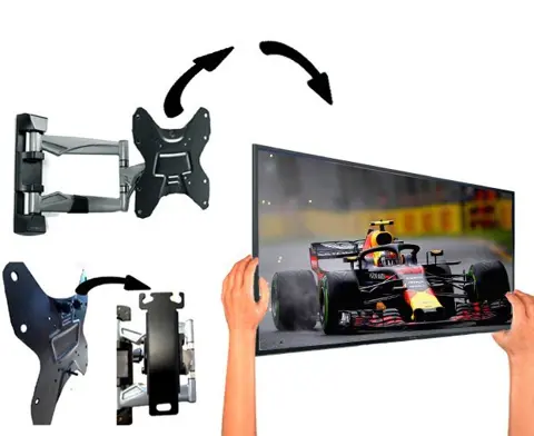 Makkelijk afneembare tv muurbeugel - Aluminium - Draaibaar