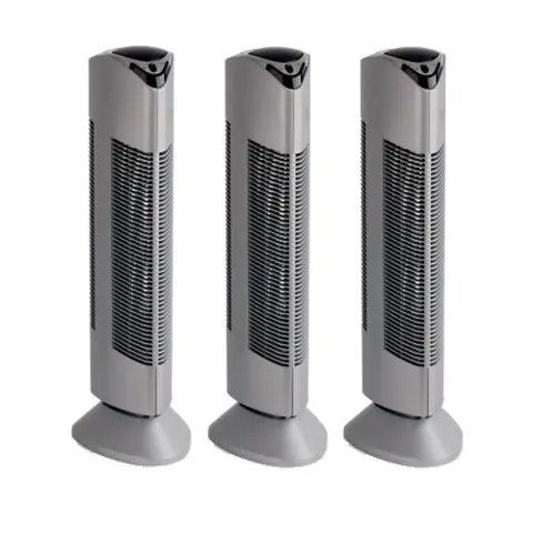 3 x Luchtreinigers PR-369R zilver met ionisator 60 m²