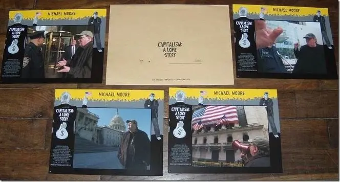 CAPITALISM : A LOVE STORY lobbycard set.